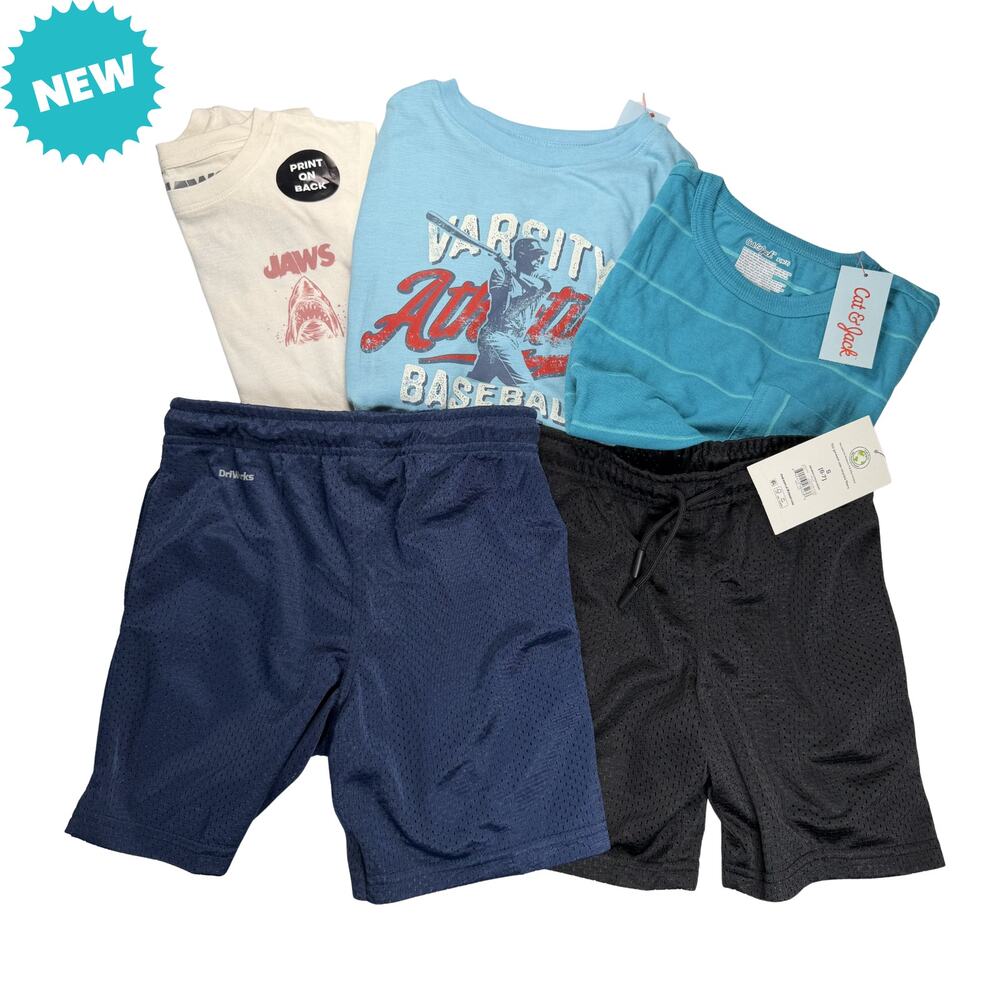 Boys Summer Lot S 6/7 5 Pieces Shorts Shirts NWT